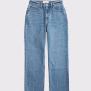 Abercrombie Women's Curve Love High Rise Vintage Straight Jean - 27 Short
